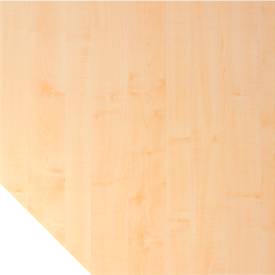 Trapezplatte Breno, Verbindungsplatte für Schreibtische Breno, mit Stützfuß, L 1200 x B 1200 mm, Spanplatte, Ahorn/Graphit