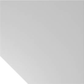 Trapezplatte Breno, Verbindungsplatte für Schreibtische Breno, mit Stützfuß, L 1200 x B 1200 mm, Spanplatte, Lichtgrau/Silber