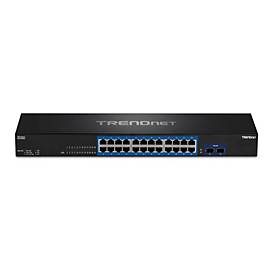 TRENDnet TEG 30262 - Switch - 24 x 10/100/1000 + 2 x 10 Gigabit SFP+ - an Rack montierbar - TAA-konform