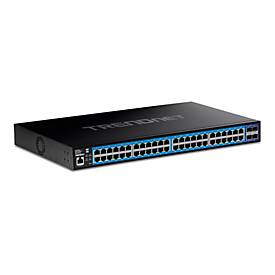 TRENDnet TEG-3524S - Switch - Smart - 48 x 10/100/1000 + 4 x 10 Gigabit SFP+ - Desktop, an Rack montierbar - TAA-konform