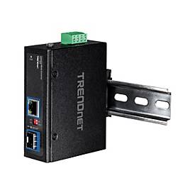 TRENDnet TI-F11SFP - Medienkonverter - 1GbE - 10Base-T, 100Base-TX, 1000Base-T - RJ-45 / SFP (mini-GBIC) - TAA-konform