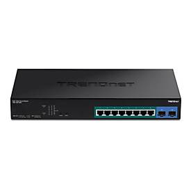 TRENDnet TPE-1021WS - Switch - Smart - 8 x 10/100/1000 (PoE+) + 2 x 10/100/1000/SFP - Desktop, an Rack montierbar - PoE+