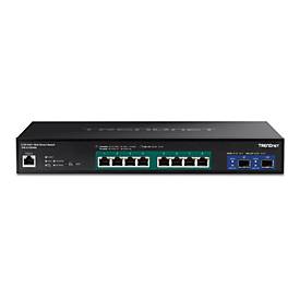 TRENDnet TPE 3102WS - Switch - L3 - Smart - 8 x 100/1000/2.5G (PoE+) + 2 x 10 Gigabit SFP+ - an Rack montierbar