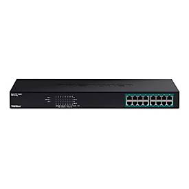 TRENDnet TPE TG160G - Switch - 16 x 10/100/1000 (PoE+) - an Rack montierbar - PoE+ (246 W) - TAA-konform