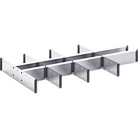 Trennwände Bott verso, Fronthöhe Schub 100/125 mm, B 1050 x T 550 x H 77 mm, Stahlblech, Grau