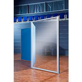 Trennwand Element Alu Klett, Acrylglas, 1800 x 850 mm, Winkel frei wählbar, div. Rahmenfarben