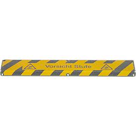 Treppenkantenprofil, 30 x 110 x 660 mm, schwarz/gelb, Vorsicht Stufe