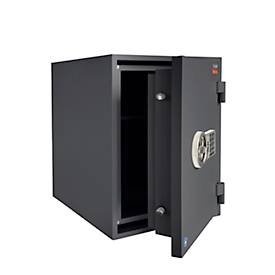 Tresor FRS 75, Feuerwiderstand LFS 60P nach EN 15659, Sicherheitsstufe S 2, Elektronikschloss, 1 Fachboden & 1 ausziehbare Schublade, B 485 x T 450 x H 792 mm, graphitgrau RAL 7024