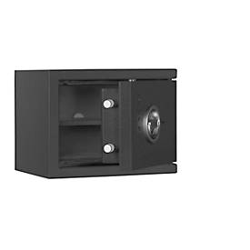 Tresor Lyra 0, Klasse 0 nach EN 1143-1, 8,2 l, Türanschlag rechts, Doppelbartschloss, 1 Fachboden, B 350 x T 280 x H 270 mm, graphitgrau RAL 7024