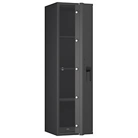 Tresor Lyra 12, Klasse I nach EN 1143-1, 125 l, Türanschlag rechts, Doppelbartschloss, 3 Fachböden, B 400 x T 420 x H 1400 mm, graphitgrau RAL 7024
