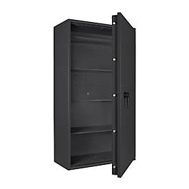 Tresor Lyra 18, Klasse 0 nach EN 1143-1, 341 l, Türanschlag rechts, Doppelbartschloss, 4 Fachböden, B 850 x T 420 x H 1550 mm, graphitgrau RAL 7024