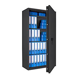 Tresor Lyra 18, Klasse 0 nach EN 1143-1, 341 l, Türanschlag rechts, Doppelbartschloss, 4 Fachböden, B 850 x T 420 x H 1550 mm, graphitgrau RAL 7024