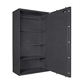 Tresor Lyra 18, Klasse 0 nach EN 1143-1, 341 l, Türanschlag rechts, Doppelbartschloss, 4 Fachböden, B 850 x T 420 x H 1550 mm, graphitgrau RAL 7024