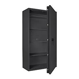 Tresor Lyra 18, Klasse I nach EN 1143-1, 341 l, Türanschlag rechts, Doppelbartschloss, 4 Fachböden, B 850 x T 420 x H 1550 mm, graphitgrau RAL 7024