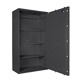 Tresor Lyra 18, Klasse I nach EN 1143-1, 341 l, Türanschlag rechts, Doppelbartschloss, 4 Fachböden, B 850 x T 420 x H 1550 mm, graphitgrau RAL 7024