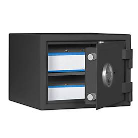 Tresor MT 1, Sicherheitsstufe S 1 nach EN 14450, 34 l/2 Ordner, Doppelbartschloss mit 2 Schlüsseln, 1 Fachboden, B 405 x T 385 x H 300 mm, graphitgrau