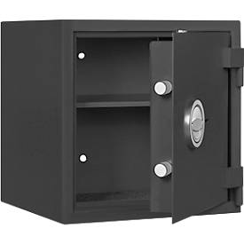 Tresor MT 2, Sicherheitsstufe S 1 nach EN 14450, 46 l/4 Ordner, Doppelbartschloss mit 2 Schlüsseln, 1 Fachboden, B 405 x T 385 x H 405 mm, graphitgrau