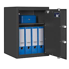 Tresor MT 3, Sicherheitsstufe S 1 nach EN 14450, 63 l/5 Ordner, Doppelbartschloss mit 2 Schlüsseln, 1 Fachboden, B 405 x T 385 x H 550 mm, graphitgrau 