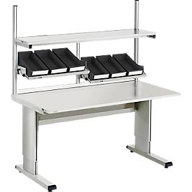 Treston Arbeitstischsystem WB818, stufenlos höhenverstellbar, Melaminplatte, B 1800 x T 800 x H 700–1100 mm, 300 kg, hellgrau
