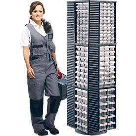 TRESTON Drehständer 12-550, für Aufnahme von 12 Kleinteilemagazinen Serie 550, bis 400 kg, bestehend aus Drehsockel & Zwischenböden, ohne Magazine