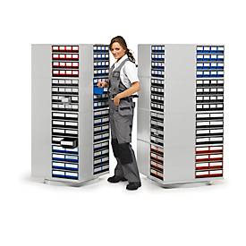 TRESTON Drehständer 16-300, für Aufnahme von 16 Kleinteilemagazinen mit T 300 mm, bis 800 kg, bestehend aus Drehsockel & Zwischenböden, ohne Magazine