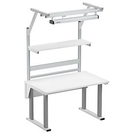 Treston LPL-Tischplatte QuatreX, melaminharzbeschichtet, Kantenschutz, B 1530 x T 900 x H 25 mm, lichtgrau RAL 7035