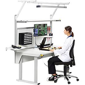 Treston QuatreX Gestell, elektrisch verstellbar, bis 300 kg, lichtgrau RAL 7035, verschiedene Größen