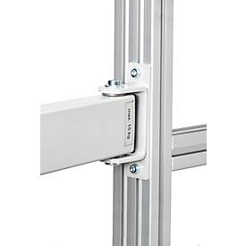 Treston QuatreX Universalhalter mit Arm, schwenkbar, bis 15 kg, 460 mm Armlänge, ESD-leitfähig, lichtgrau RAL 7035