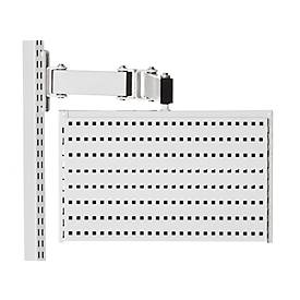 Treston QuatreX Universalhalter mit Arm, schwenkbar, bis 15 kg, 460 mm Armlänge, ESD-leitfähig, lichtgrau RAL 7035