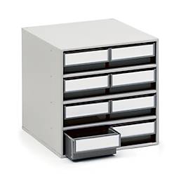 TRESTON Schubladenmagazin 0840, 8 Schubladen, T 400 mm, grau