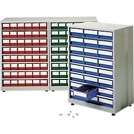 Treston Schubladenmagazin 2440, 24 Schubladen, 7 Böden, bis 336 Sortierungen, 240 kg, Gehäuse grau