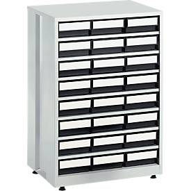Treston Schubladenmagazin 2440 Gehäuse grau, 24 Schubladen Grau, 7 Böden, 240 kg, bis 336 Sortierungen
