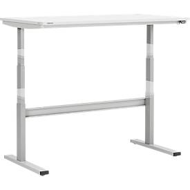 Treston TED Arbeitstisch M900, B 1100 x T 800 mm, elektrisch höhenverstellbar, T-Fuß, lichtgrau RAL 7035