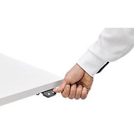 Treston TED Arbeitstisch M900, B 1100 x T 800 mm, elektrisch höhenverstellbar, T-Fuß, lichtgrau RAL 7035