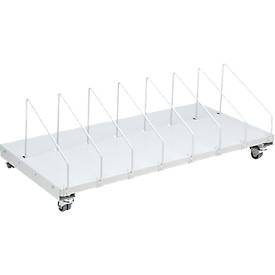 Treston Unterteiler-Set für SPM-Fachboden 600, ESD-leitfähig, B 8 x T 400 x H 280 mm, lichtgrau RAL 7035