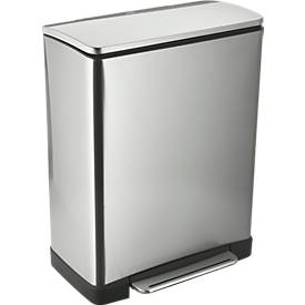 Tretabfalleimer rechteckig, mit 2 Inneneimer, 18 l + 28 l