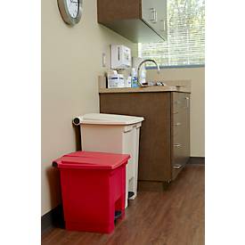 Tretabfalleimer Rubbermaid Legacy, 87 Liter, Step-on, Deckeldämpfer, Kunststoff, beige