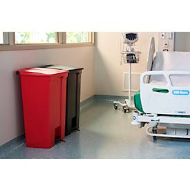 Tretabfalleimer Rubbermaid Legacy, 87 Liter, Step-on, Deckeldämpfer, Kunststoff, rot