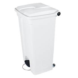 Tretabfallsammler aus Polyethylen 90 l, weiß