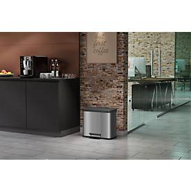 Tretmülleimer Hailo Öko Duo Plus L, 17 + 9 l, rechteckig, Edelstahl