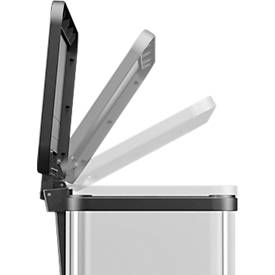 Tretmülleimer Hailo Öko Duo Plus L, 17 + 9 l, rechteckig, Edelstahl