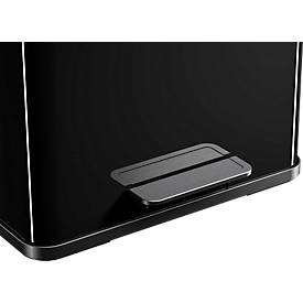 Tretmülleimer Hailo Öko Duo Plus L, 17 + 9 l, rechteckig, Stahlblech, schwarz