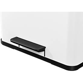 Tretmülleimer Hailo Öko Duo Plus L, 17 + 9 l, rechteckig, Stahlblech, weiß