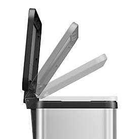 Tretmülleimer Hailo Öko Duo Plus M, 2 x 9 l, rechteckig, Edelstahl