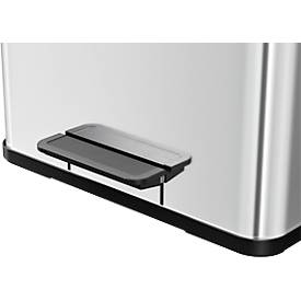 Tretmülleimer Hailo Öko Trio Plus L, 3 x 9 l, rechteckig, aus Edelstahl