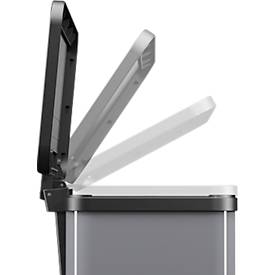 Tretmülleimer Hailo Öko Trio Plus L, 3 x 9 l, rechteckig, aus Stahlblech, hellgrau