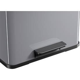 Tretmülleimer Hailo Öko Trio Plus L, 3 x 9 l, rechteckig, aus Stahlblech, hellgrau