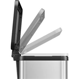 Tretmülleimer Hailo Öko Trio Plus L, 3 x 9 l, rechteckig, Edelstahl