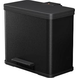 Tretmülleimer Hailo Öko Trio Plus L, 3 x 9 l, rechteckig, Stahlblech, schwarz