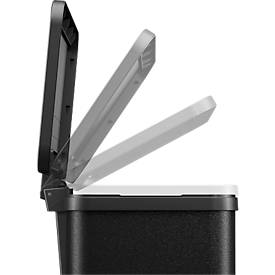 Tretmülleimer Hailo Öko Trio Plus L, 3 x 9 l, rechteckig, Stahlblech, schwarz